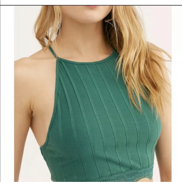 Intimately Free People Womens M Green Crop Top - Picture 3 of 8